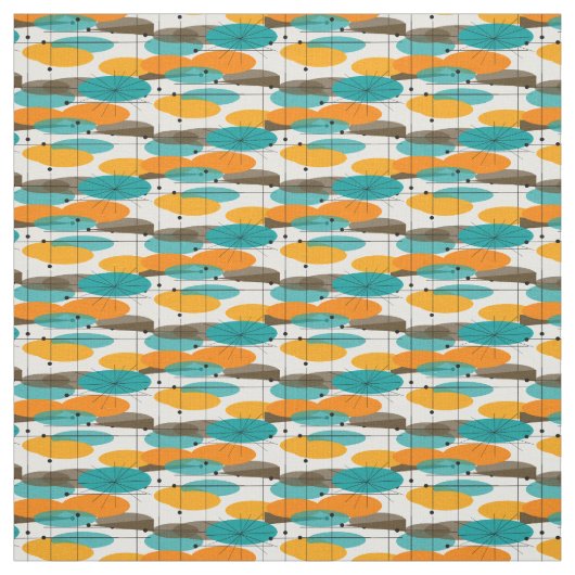 Atommitte- des jahrhundertsoval-Muster Stoff (Muster)