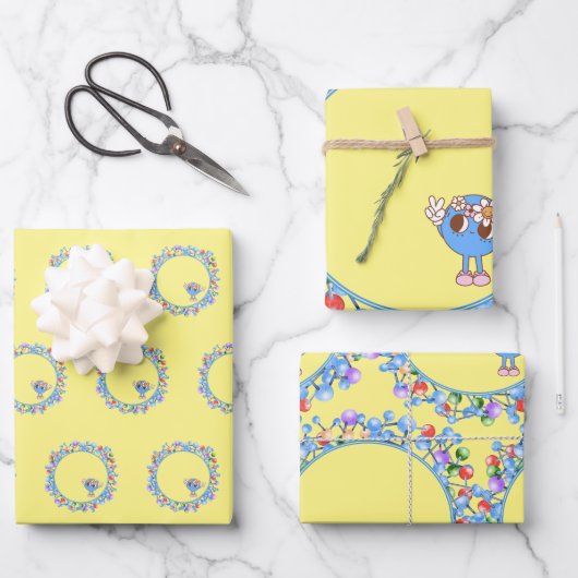 Atommoleküle Partikel Peace Atom Pattern Geschenkpapier Set (Vorderseite)