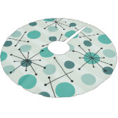 Atommunkte und Sternexplosionen Aquamarine Polyester Weihnachtsbaumdecke (Schrägansicht)