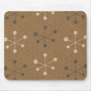 Atommuster in braunem Mousepad