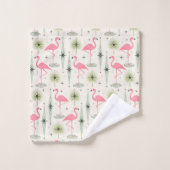 Atomoase mit rosa Flamingos Badhandtuch Set (Waschlappen)