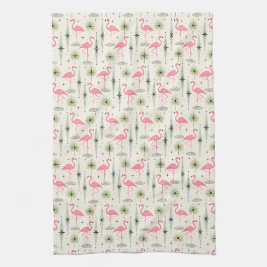 Atomoase mit rosa Flamingos Geschirrtuch (Vertikal)