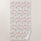 Atomoase mit rosa Flamingos Strandtuch (Vorderseite)
