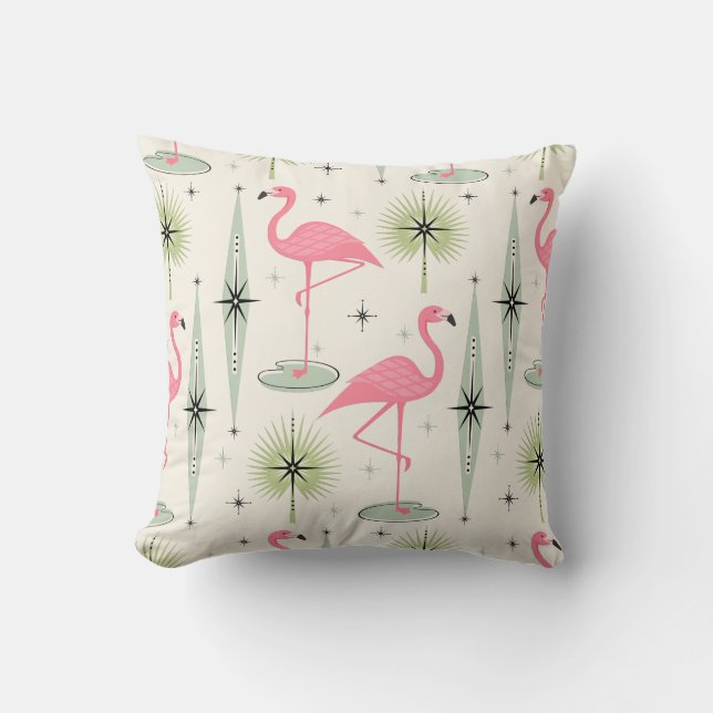 Atomoase mit rosa Flamingos Tote Beutel Kissen (Vorderseite)