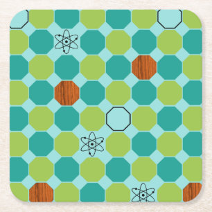 Atomoctagons-harte PapierUntersetzer Rechteckiger Pappuntersetzer