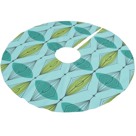 AtomOgee und Sternexplosion-Weihnachtsbaum-Rock Polyester Weihnachtsbaumdecke (Schrägansicht)