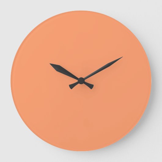Atomorange (einfarbig) große wanduhr (Vorderseite)