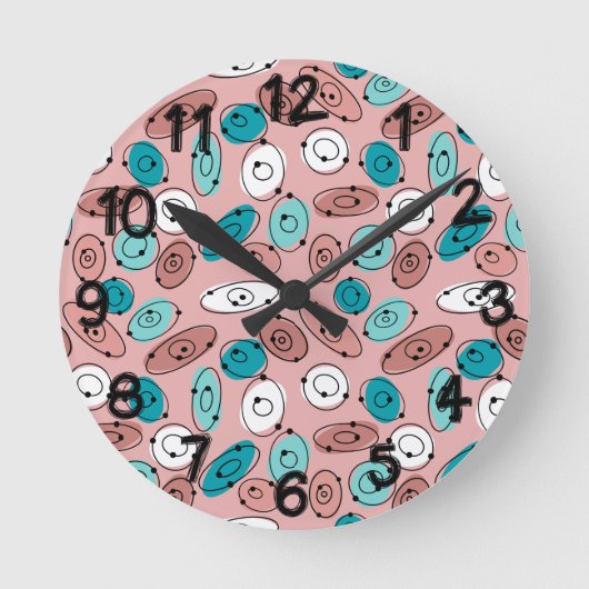 Atomovale Runde Wanduhr (Vorderseite)