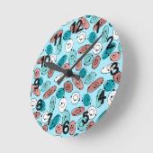 Atomovals Turquoise Runde Wanduhr (Winkel)