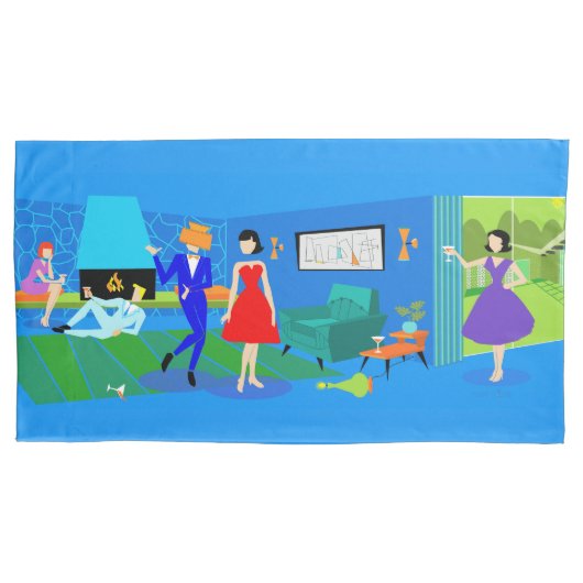 Atompalm Springs Cocktail Party Pillowcase Kissenbezug (Vorderseite)