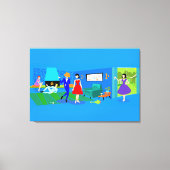 Atompalm Springs Cocktail Party überzogen Canvas Leinwanddruck (Vorderseite)