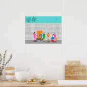 Atompalm Springs Stewardess Party Poster (Küche)