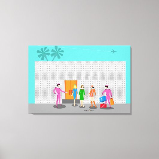 Atompalmensprings gesteppte Canvas Print Leinwanddruck (Vorderseite)