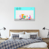 Atompalmensprings gesteppte Canvas Print Leinwanddruck (Insitu (Schlafzimmer))