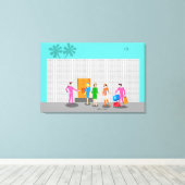 Atompalmensprings gesteppte Canvas Print Leinwanddruck (Insitu (Holzboden))