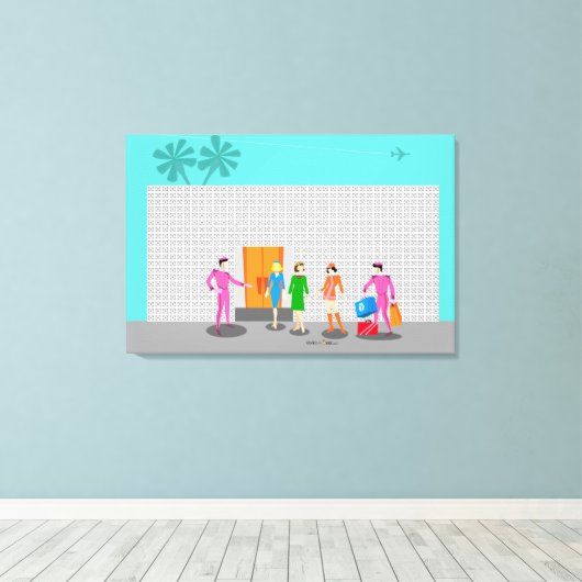 Atompalmensprings gesteppte Canvas Print Leinwanddruck (Insitu (Holzboden))