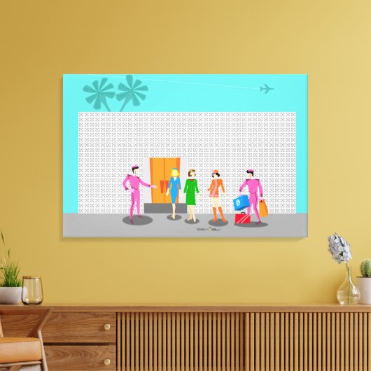 Atompalmensprings gesteppte Canvas Print Leinwanddruck (Insitu (Wohnzimmer))