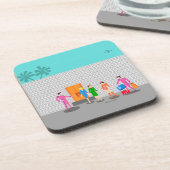 Atompalmsprings Stewardess-Kunststoff-Untersetzer Getränkeuntersetzer (Linke Seite)