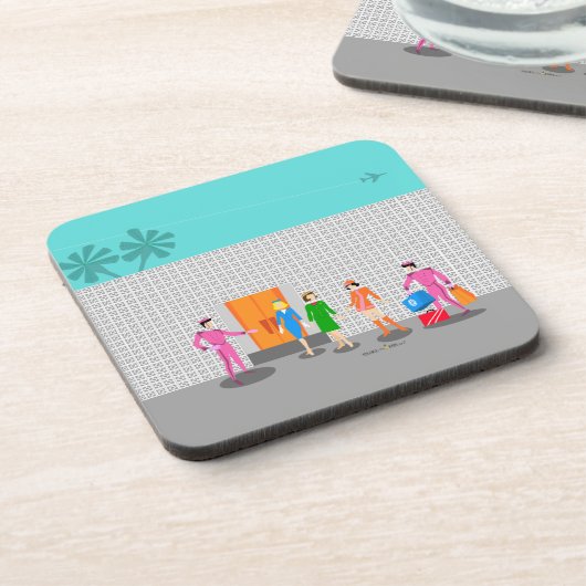 Atompalmsprings Stewardess-Kunststoff-Untersetzer Getränkeuntersetzer (Linke Seite)