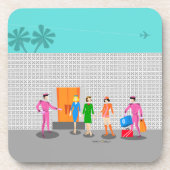 Atompalmsprings Stewardess-Kunststoff-Untersetzer Getränkeuntersetzer (Vorderseite)