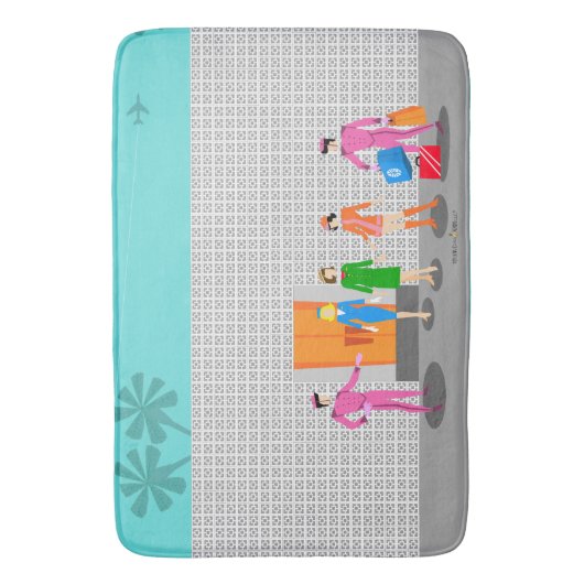 Atompalmsprings Stewardess Party Bath Mat Badematte (Vorderseite Vertikal)