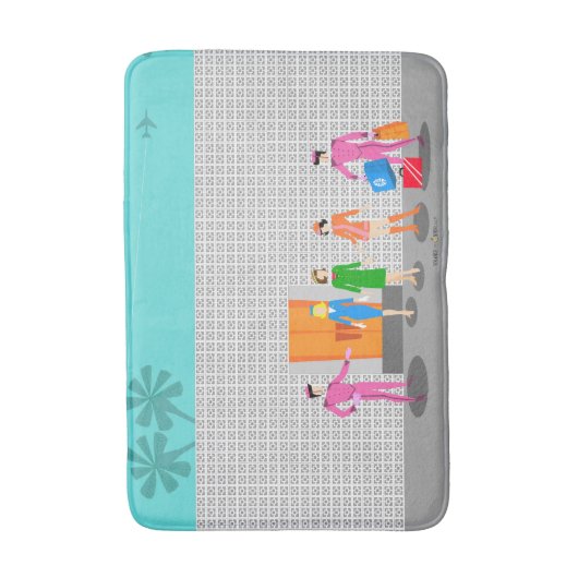 Atompalmsprings Stewardess Party Bath Mat Badematte (Vorderseite Vertikal)