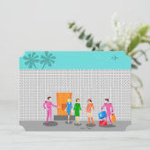 Atompalmsprings Stewardess-Party Einladung (Stehend Vorderseite)