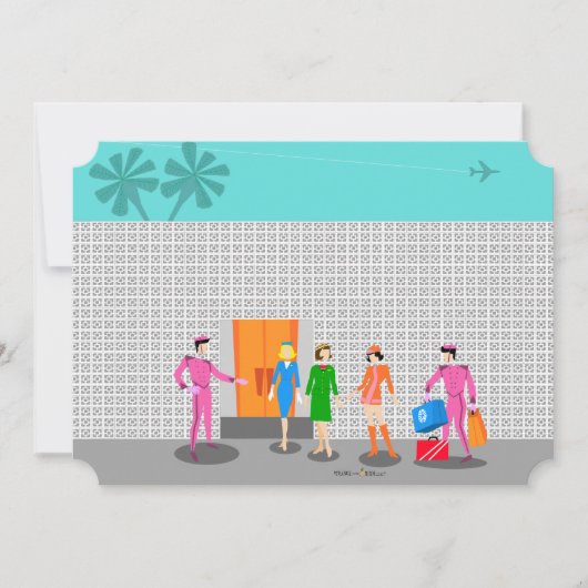 Atompalmsprings Stewardess-Party Einladung (Vorderseite)