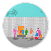 Atompalmsprings Stewardess Party Keramik Pull Keramikknauf (Vorderseite)