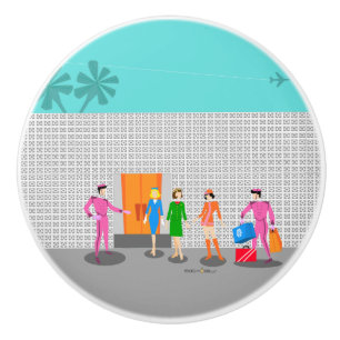 Atompalmsprings Stewardess Party Keramik Pull Keramikknauf