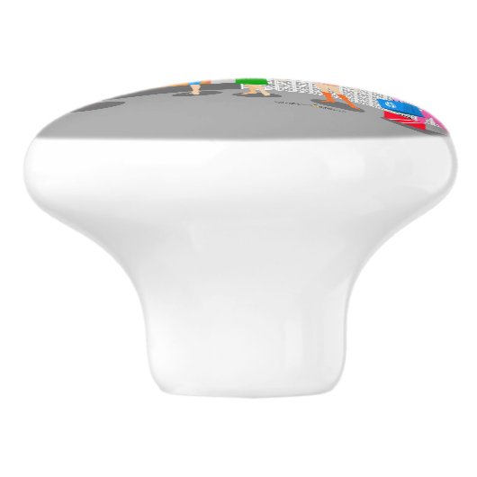 Atompalmsprings Stewardess Party Keramik Pull Keramikknauf (Seitenansicht)