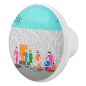 Atompalmsprings Stewardess Party Keramik Pull Keramikknauf (Rechts)