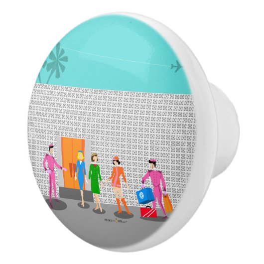 Atompalmsprings Stewardess Party Keramik Pull Keramikknauf (Rechts)