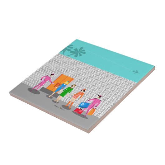 Atompalmsprings Stewardess Party Keramik Tile Fliese (Seite)