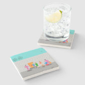 Atompalmsprings Stewardess Party Stone Untersetzer (Seitenansicht)