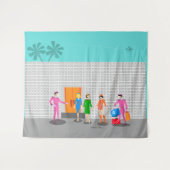Atompalmsprings Stewardess Party Tapestry Wandteppich (Vorderseite (Horizontal))