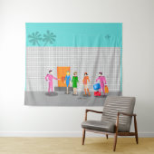 Atompalmsprings Stewardess Party Tapestry Wandteppich (Beispiel (Horizontal))