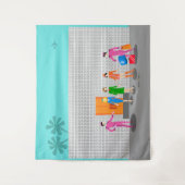 Atompalmsprings Stewardess Party Tapestry Wandteppich (Vorderseite)