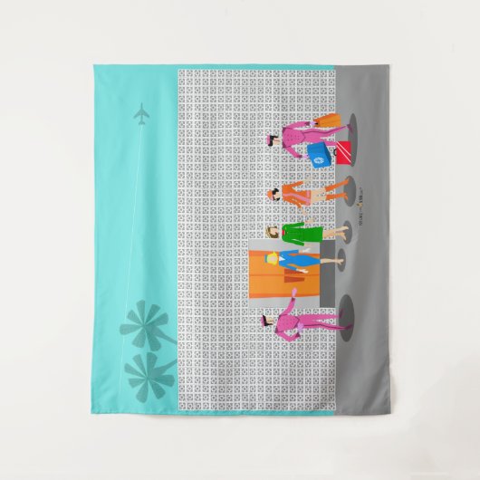 Atompalmsprings Stewardess Party Tapestry Wandteppich (Vorderseite)