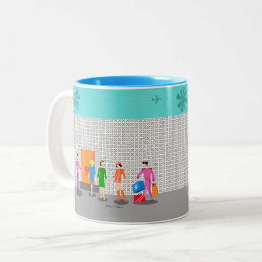 Atompalmsprings Stewardess Party Tasse (Vorderseite Links)