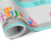 Atompalmsprings Stewardess Wrapping Paper Geschenkpapier (Rolleneckpunkt)