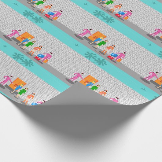 Atompalmsprings Stewardess Wrapping Paper Geschenkpapier (Ecke)
