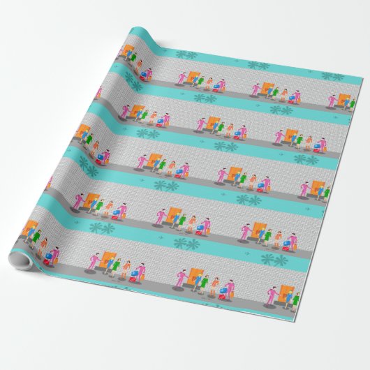 Atompalmsprings Stewardess Wrapping Paper Geschenkpapier (Ungerollt)