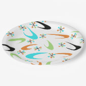 Atompapier-Teller aus der Mitte des Jahrhunderts Pappteller (Schrägansicht)