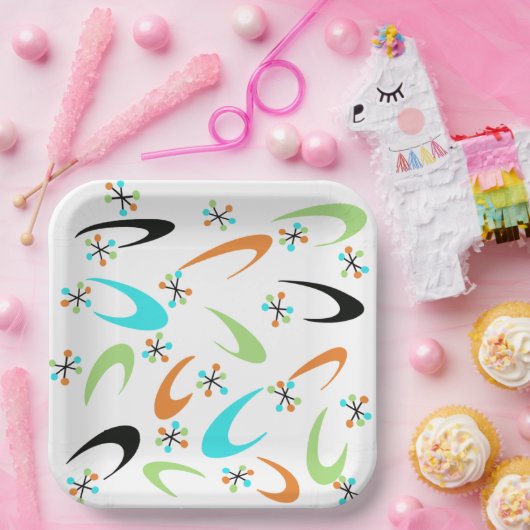 Atompapier-Teller aus der Mitte des Jahrhunderts Pappteller (Party)