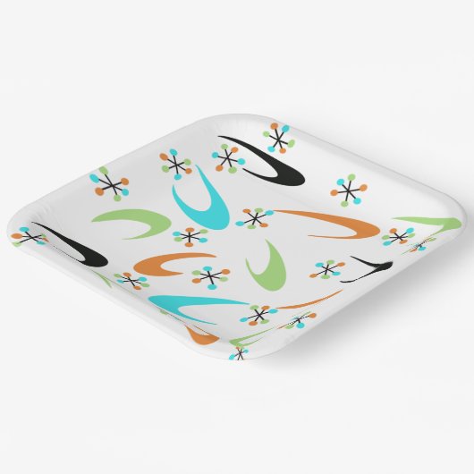 Atompapier-Teller aus der Mitte des Jahrhunderts Pappteller (Gewinkelt)