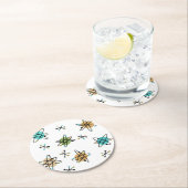 Atompapier-Untersetzer aus der Mitte des Jahrhunde Runder Pappuntersetzer (Vor Ort)