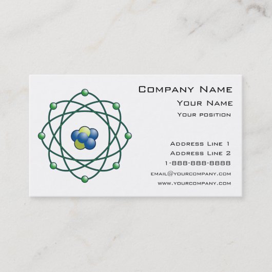 Atompartikel Visitenkarte (Vorderseite)