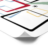 Atomplätze Sterne und Boomerang Mitte Jahrhundert Poster (Ecke)