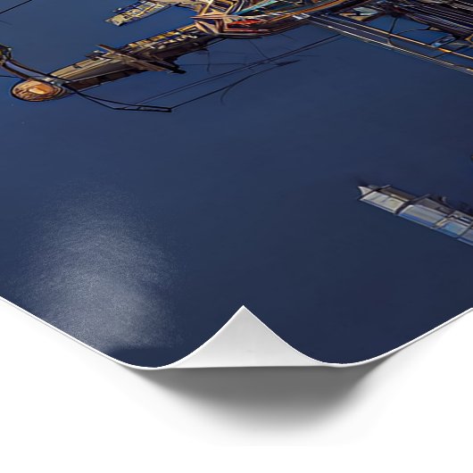 Atompunk Art Maximalism Style, Urban Mathematics Poster (Ecke)